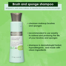 Load image into Gallery viewer, EcoTools Makeup Brush Shampoo – Gentle Plant-Based Cleaner for Makeup Brushes &amp; Sponges | 2 Pack, 6 oz Bottles | Vegan, Hypoallergenic, Eco-Friendly
