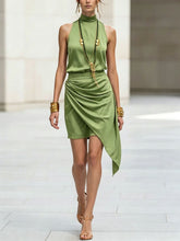 Load image into Gallery viewer, Women's Double-Layer Asymmetrical Hem Mini Skirt
