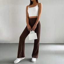 Load image into Gallery viewer, Solid Rib-Knit Pull-On Jogger Pants for Women
