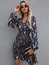 Load image into Gallery viewer, 🌸 Floral Layered Surplice Balloon Sleeve Dress
