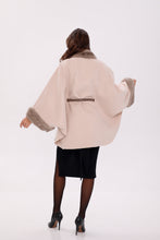 Load image into Gallery viewer, Genuine Mink Fur Double Face Wool Poncho
