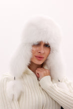 Load image into Gallery viewer, Genuine Polar Fox Fur Genuine Leather Hat
