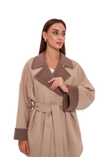 Load image into Gallery viewer, Sandro Cashmere Blend Overcoat in Beige
