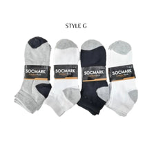 Load image into Gallery viewer, 12 Pairs Ankle Socks 9-11 , 10-13 (8 styles) Active , Unisex
