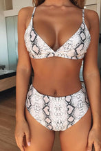 Load image into Gallery viewer, High Waist Swimwear Women Push Up Beachwear  Women High Waist Two Piece Bikini Swimsuit Halter Twist Front Bathing Suit Swimwear Solid Bathing Suit Animal Leopard Female Swimsuit Women Bikini
