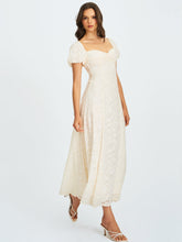 Load image into Gallery viewer, Pandora White Bubble Sleeve Backless Maxi Dress
