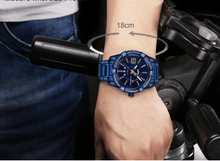 Load image into Gallery viewer, Men's  Luxury Stainless steal Waterproof Watch With Day And Date Display Unique Design Perfect Gift In Modern Metal Men  Wrist Watch Design
