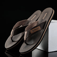 Load image into Gallery viewer, Comfortable Casual Summer Flip- Flops Men Beach Slippers Sandals Simple Luxury Design Indoor Non-Slip Black Flip Flops
