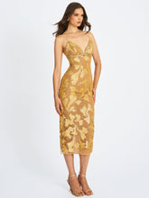 Load image into Gallery viewer, Edie Gold Beaded Sequin Midi Pencil Dress
