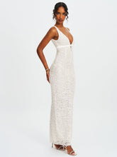 Load image into Gallery viewer, Adelaide White Beaded Sequin Net Bodycon Gown
