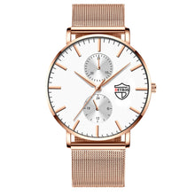 Load image into Gallery viewer, Black 3Bar Watch Men Women'S Watches Ladies Watch With Crystals  Fashion Stainless Steel Band Comfortable Wristwatch
