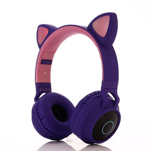 Load image into Gallery viewer, KIds Luxury Interesting Stevvex Portable Headset Wireless Bluetooth folding Headphones Headset Audio Adjustable Game Earphones With Microphone For PC phone (Pink)

