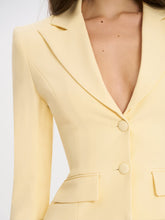 Load image into Gallery viewer, Quinne Butter Yellow Slim-fit Blazer
