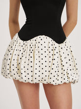 Load image into Gallery viewer, Dahliana Polka Dot Bubble Hem Corset Mini Dress
