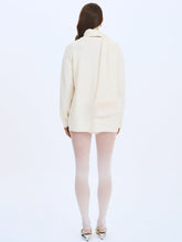 Load image into Gallery viewer, Orla White Wool-Blend Ribbed Knit Cardigan
