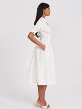Load image into Gallery viewer, Palina Lyocell Pleated Midi Preppy Shirt Dress
