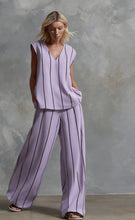 Load image into Gallery viewer, Women’s Sleeveless Striped Top and Full-Length Pants Set
