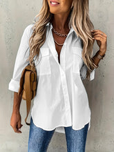 Load image into Gallery viewer, Women’s Casual Long Sleeve Shirt with Pocket
