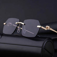 Load image into Gallery viewer, Gold Frame Cheetah Rimless Sunglasses – INS Hip-Hop Style
