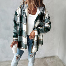 Load image into Gallery viewer, Women's Plaid Hoodie Long Sleeve Jacket With Pocket
