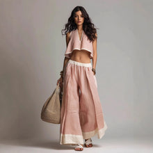 Load image into Gallery viewer, Sleeveless V-Neck Two-Piece Set – Solid Color Lounge &amp; Casual Outfit
