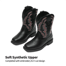 Load image into Gallery viewer, DREAM PAIRS Toddler Little Boys Girls Cowboy Boots Kids Western Square Toe Riding Mid Calf Boots 5 Toddler Black - # BOAA71210007
