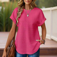 Load image into Gallery viewer, Women’s Textured Cuff Short‑Sleeve Tee
