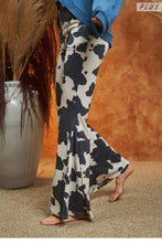 Load image into Gallery viewer, MOCHA COW PRINT FLARED PANTS
