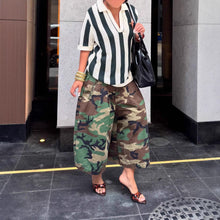 Load image into Gallery viewer, Women's Wide-Leg Cargo-Style Pants with Zipper &amp; Button Detail

