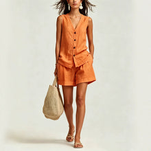 Load image into Gallery viewer, Women's Sleeveless Vest Top &amp; Shorts Set
