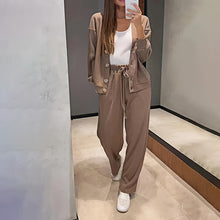 Load image into Gallery viewer, Casual Knit Cardigan With Pocket &amp; Drawstring Lounge Pants
