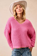 Load image into Gallery viewer, BiBi V-Neck Sweater with Colorful Trim
