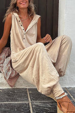 Load image into Gallery viewer, Women’s Sleeveless Hooded Relaxed Fit Jumpsuit
