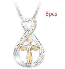 Load image into Gallery viewer, Cross Footprint Diamond Pendant Two Tone
