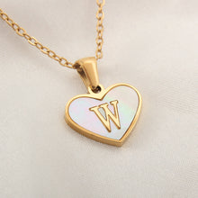 Load image into Gallery viewer, 26 Letter Heart-shaped Necklace White Shell Love Clavicle Chain Fashion Personalized Necklace For Women Jewelry Valentine's Day
