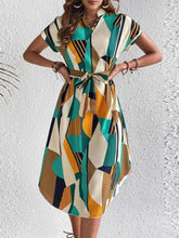 Load image into Gallery viewer, Stylish Tie Waist : Short Sleeve Dress
