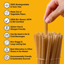 Load image into Gallery viewer, 300 Individually Wrapped Eco-Friendly Drinking Straws, 8.25" Long, 6mm Diameter
