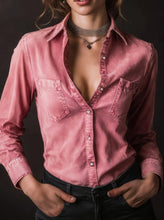 Load image into Gallery viewer, Women's Artistic Lapel Shirt – Slim Fit Vintage Style
