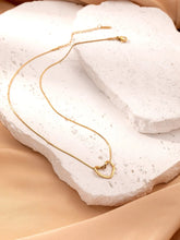Load image into Gallery viewer, Stainless Steel Twist Hollow Heart Necklace - Clavicle Chain
