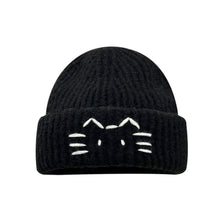 Load image into Gallery viewer, Women’s Cute Cat Line Design Knitted Hat – Warm Fall &amp; Winter Beanie
