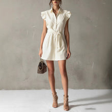 Load image into Gallery viewer, Women's Drop-Shoulder Polo Neck Lace-Up Mini Dress – Slim Fit
