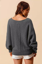 Load image into Gallery viewer, SO ME Loose Fit Exposed Seam Slouchy Boucle Sweater
