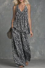 Load image into Gallery viewer, Women’s Leopard Print Sleeveless Top and Chiffon Pants Set
