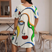 Load image into Gallery viewer, Women’s Casual Printed Round Neck Short Sleeve Dress
