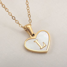 Load image into Gallery viewer, 26 Letter Heart-shaped Necklace White Shell Love Clavicle Chain Fashion Personalized Necklace For Women Jewelry Valentine's Day
