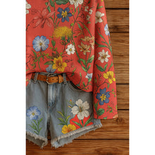 Load image into Gallery viewer, Women’s Fall Wildflower Print Long Sleeve T-Shirt
