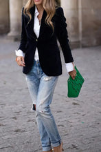 Load image into Gallery viewer, One-Button Lapel Collar Long Sleeve Blazer for Women
