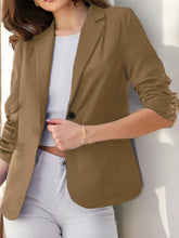 Load image into Gallery viewer, Women’s Three-Quarter Sleeve Pleated Office Blazer
