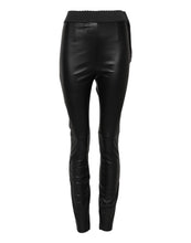 Load image into Gallery viewer, Dolce &amp; Gabbana Black Leather Elastic Waist Pants
