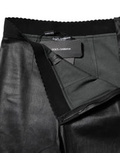Load image into Gallery viewer, Dolce &amp; Gabbana Black Leather Elastic Waist Pants
